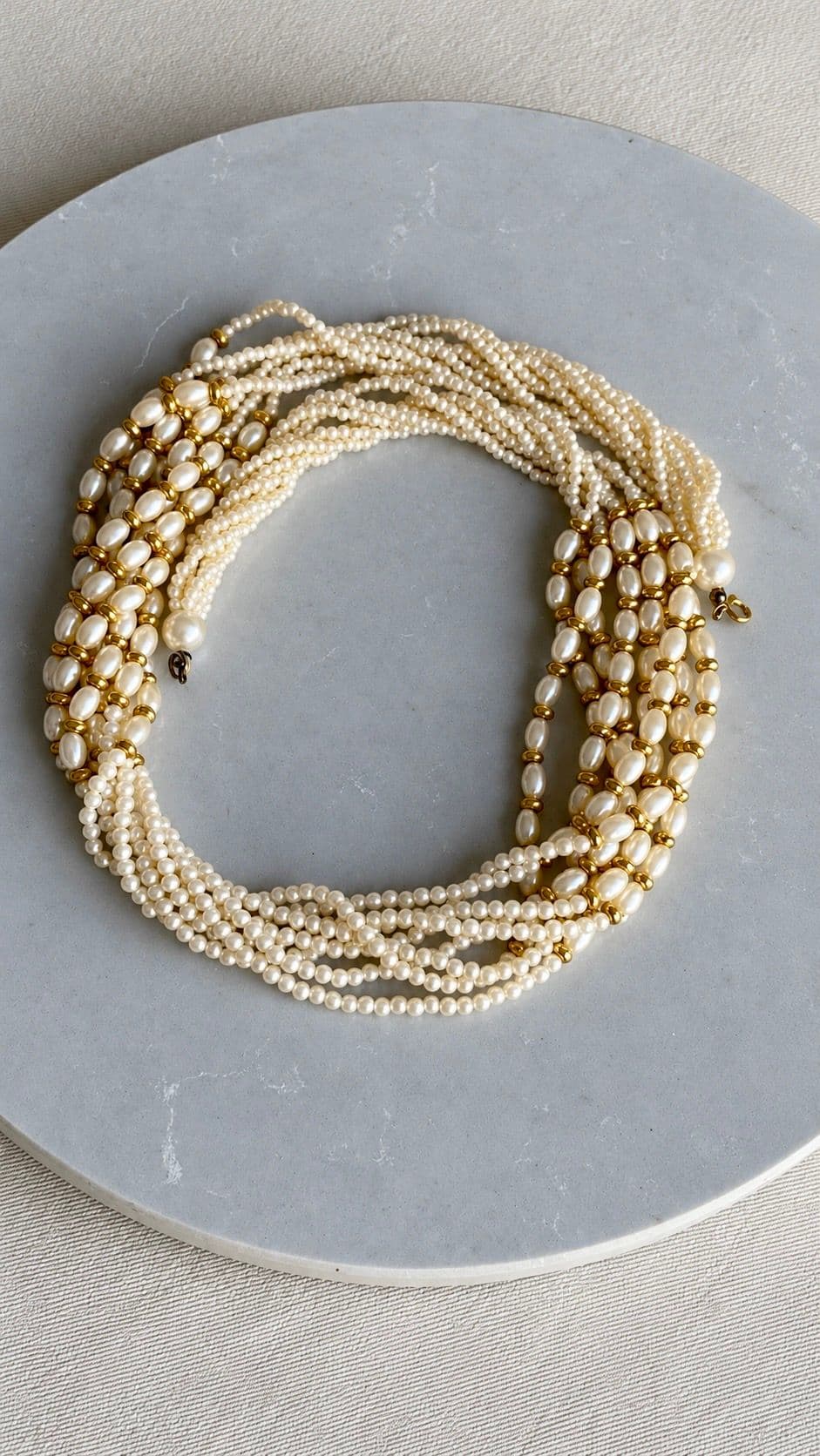 Faux pearl necklace