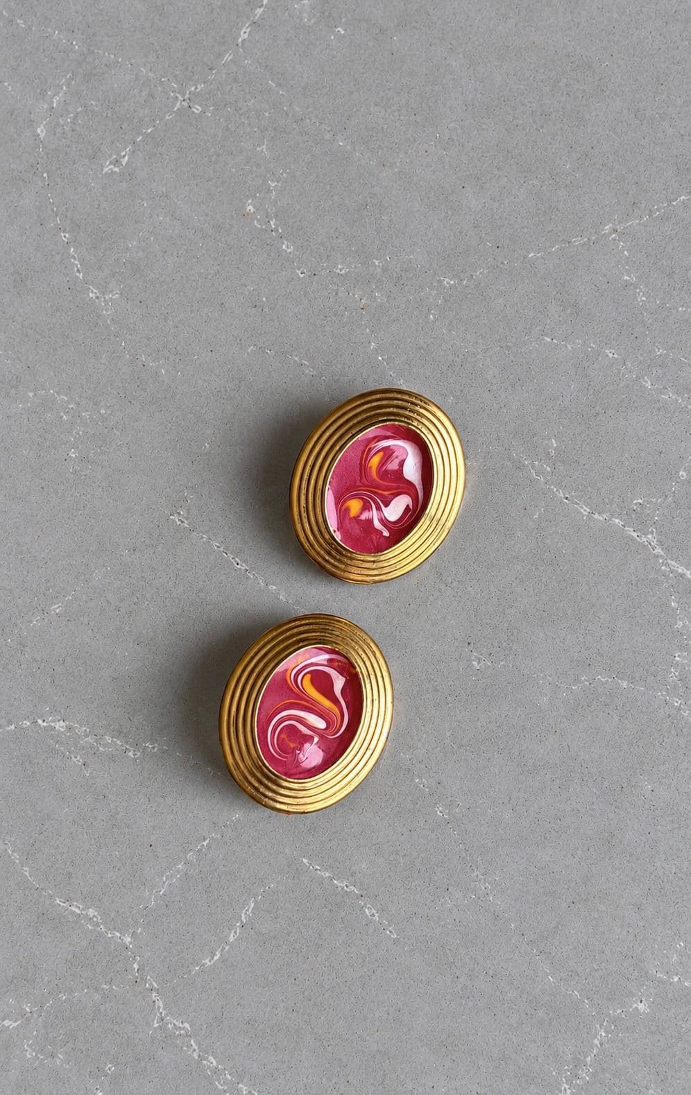 Colorful pink swirl earrings